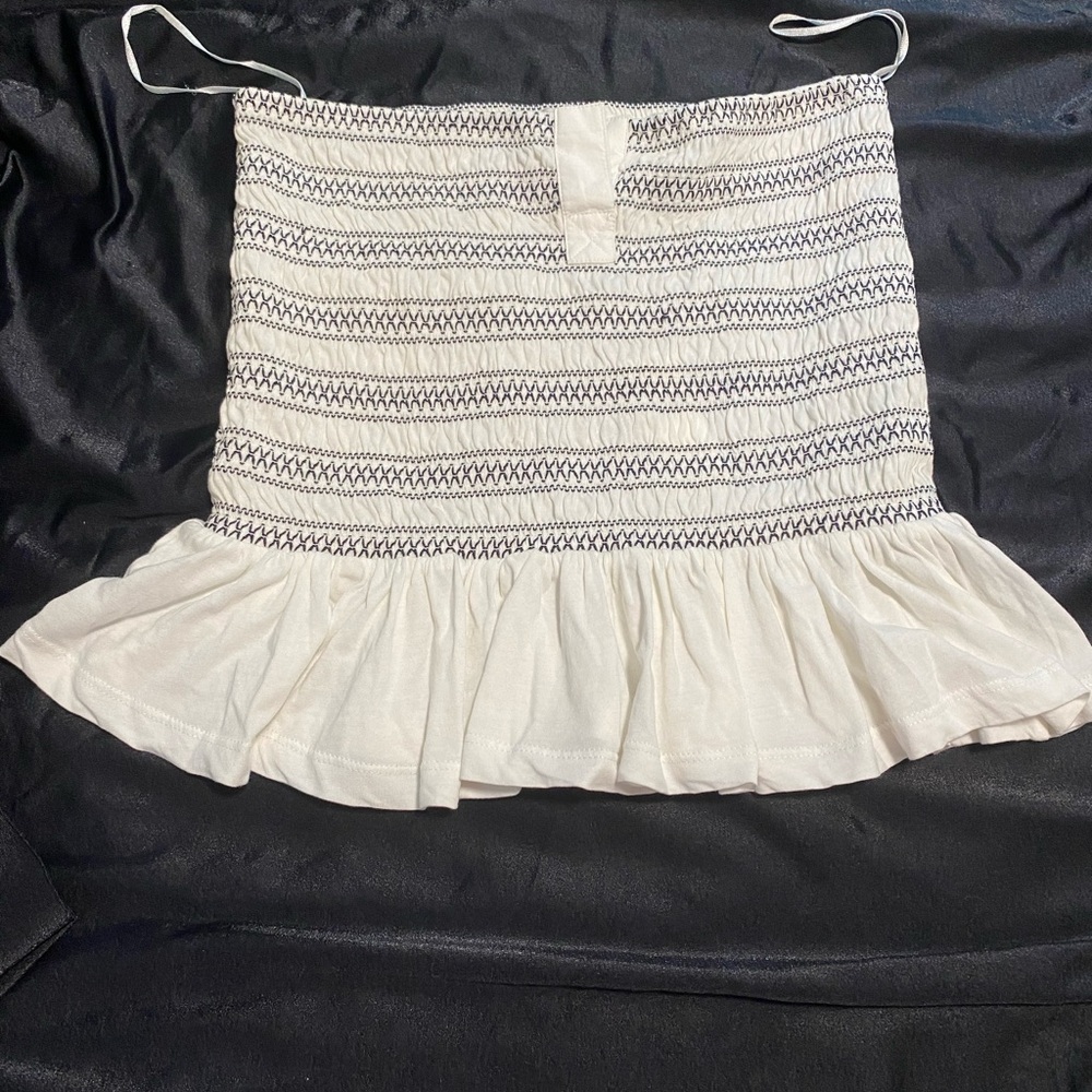 Maeve White and Black Cropped Top.